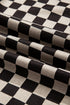 Mixed Checkered Patchwork Drop Shoulder High Low Top